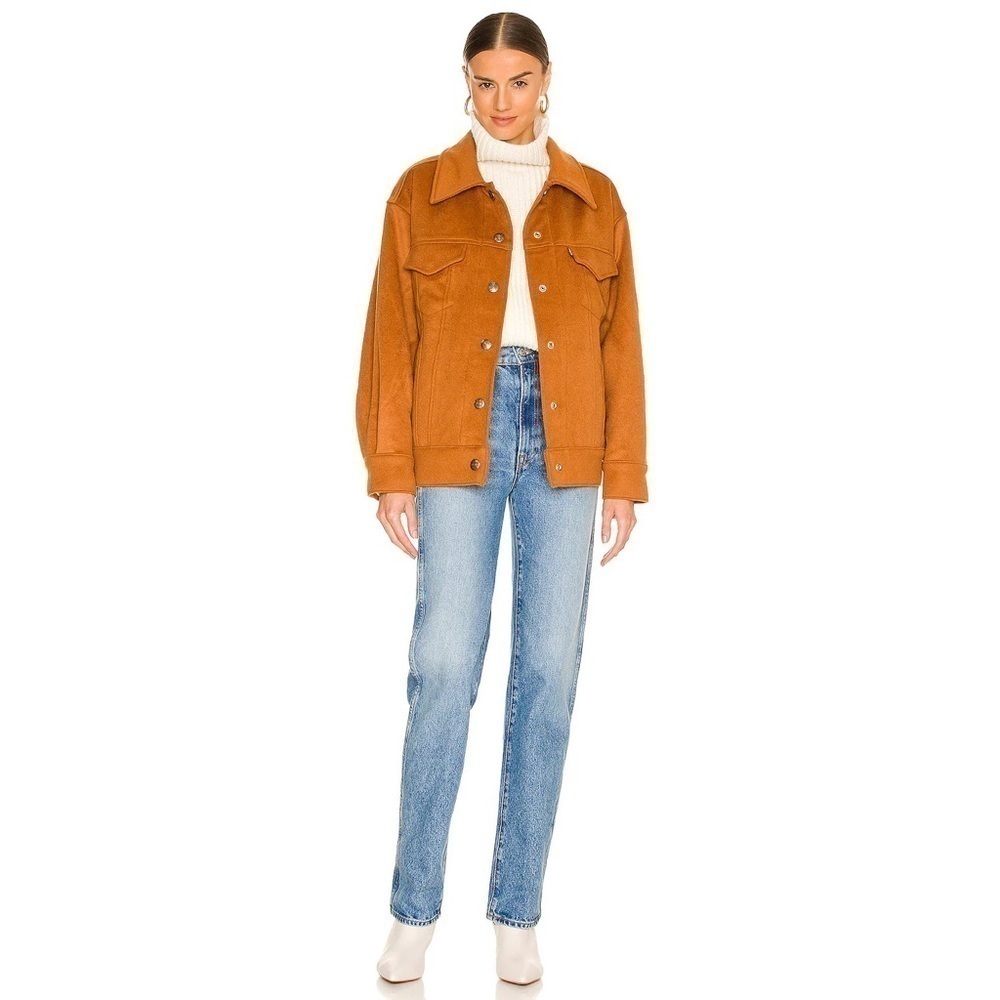 Levi’s Varsity Wool Trucker Coat in Camel Brown - NWT - Size Medium REVOLVE - Picture 3 of 8